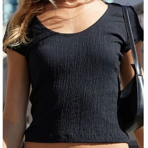 John Galt Black Cap Sleeve T-Shirt